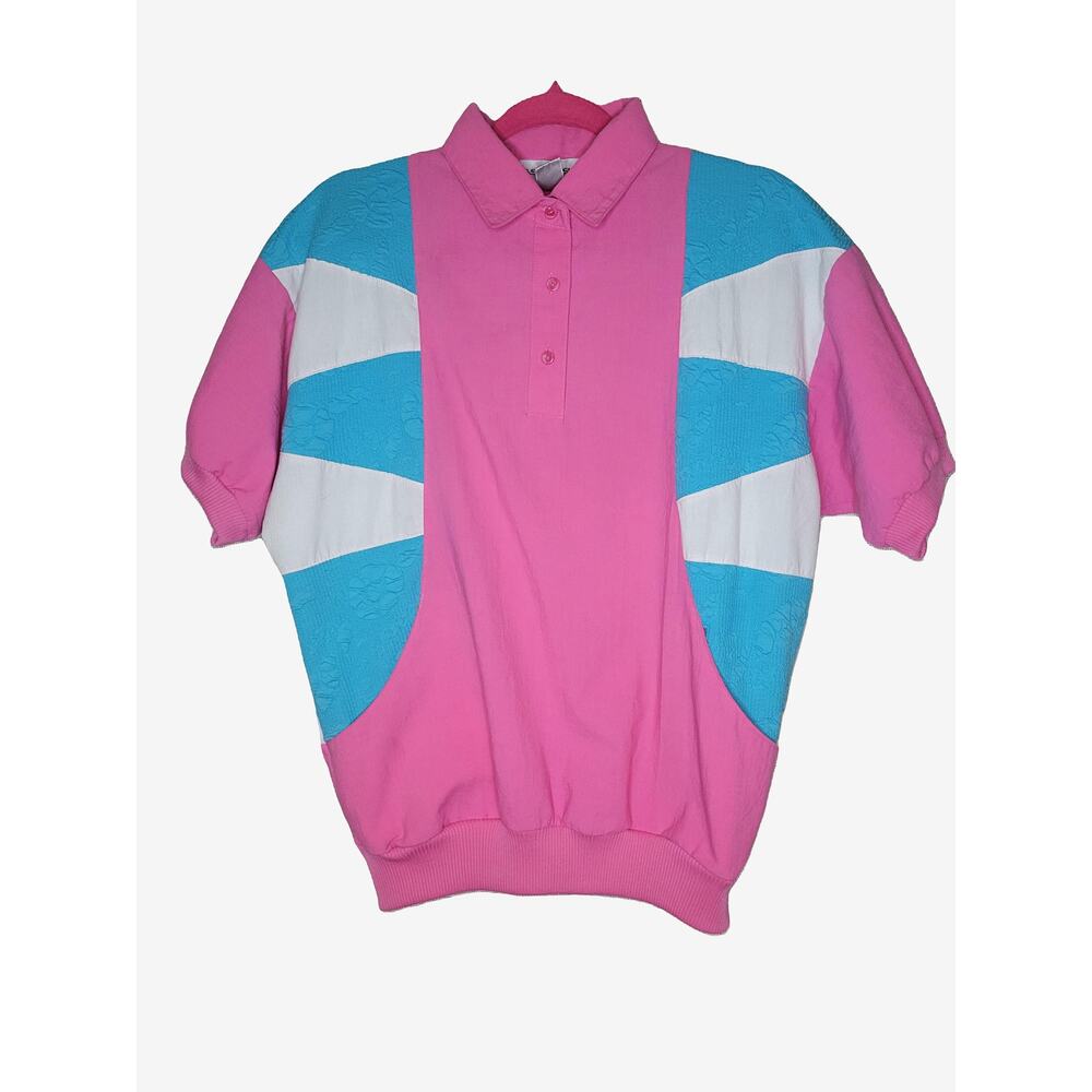 80s Casual Isle Medium pullover button up collar shirt